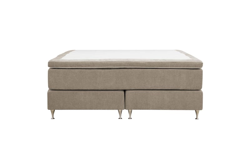 HVILA Premium kontinentalseng 160x200 cm, Lysebrunt stoff
