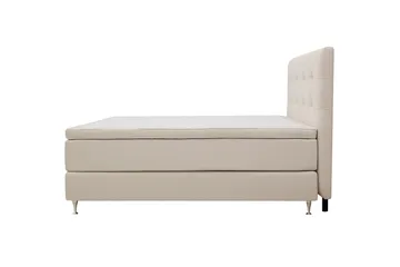 HVILA Premium Komplett Sengpakke 180x200 cm Kontinentalseng med Sengegavl - Lysebeige bouclé - Møbler - Senger - Kontinentalsenger