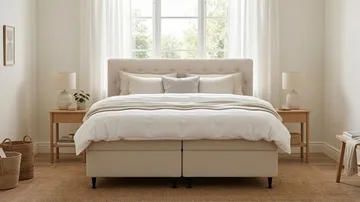 HVILA Plus komplett sengesett med oppbevaring 160x200 cm - Lys beige - Møbler - Senger - Kontinentalsenger