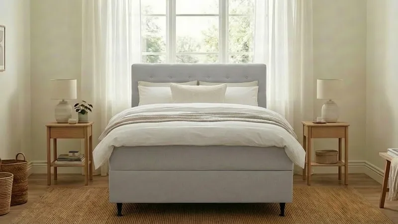 HVILA Plus komplett sengesett med oppbevaring 140x200 cm - Grå - Møbler - Senger - Kontinentalsenger