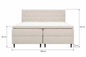 HVILA Plus komplett sengepakke med oppbevaring 180x200 cm - Lysbeige - Møbler - Senger - Kontinentalsenger