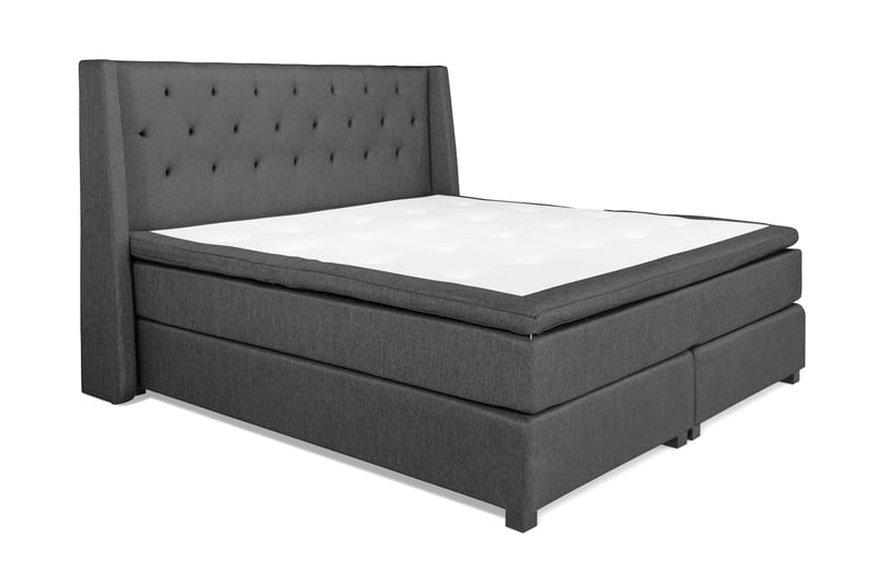 Imperia Komplett Sengpakke 210x210 cm Kontinentalseng med gavl - Mørkgrå - Møbler - Senger - Kontinentalsenger