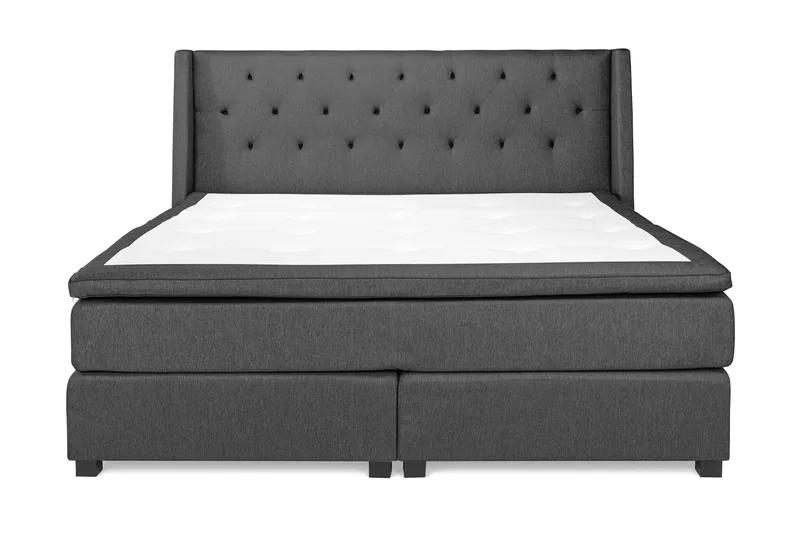 Imperia Komplett Sengpakke 210x210 cm Kontinentalseng med gavl, Mørkgrå