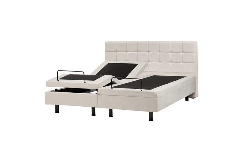 Justerbar seng Duke, Beige, svart, 160x200 cm