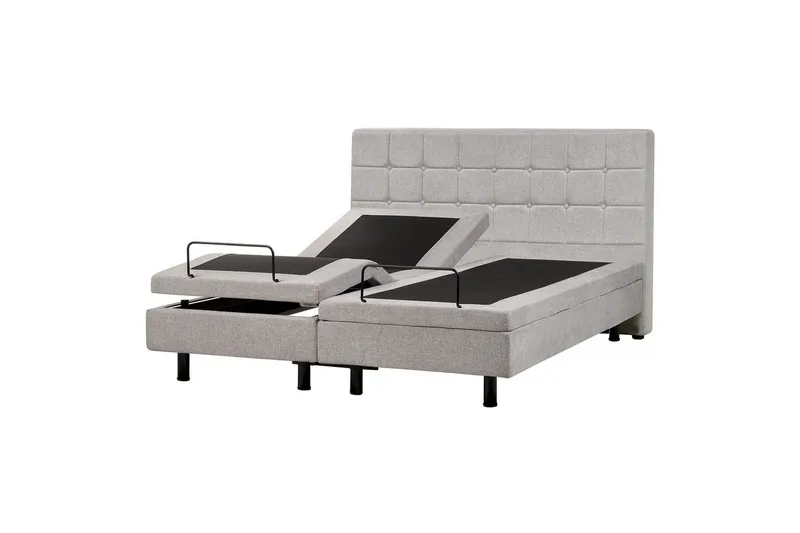 Justerbar seng Duke, Grå, svart, 160x200 cm