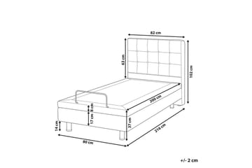 Justerbar seng Duke - Grå, svart, 80x200 cm - Møbler - Senger - Regulerbare senger