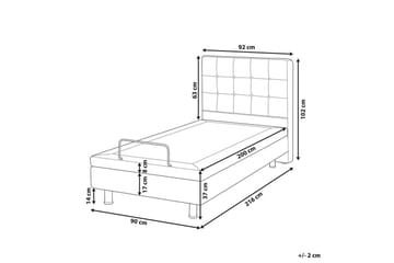 Justerbar seng Duke - Grå, svart, 90x200 cm - Møbler - Senger - Regulerbare senger