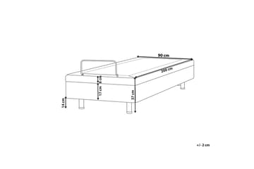 Justerbar seng uten sengegavl Duke - Grå, svart, 90x200 cm - Møbler - Senger - Sengeramme & sengestamme