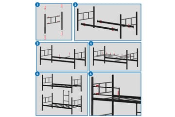 Køyeseng Defneia Svart - Svart - Møbler - Senger - Sengeramme & sengestamme
