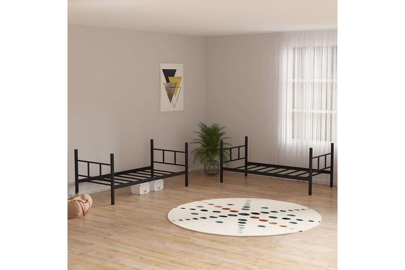 Køyeseng Defneia Svart - Svart - Møbler - Senger - Sengeramme & sengestamme