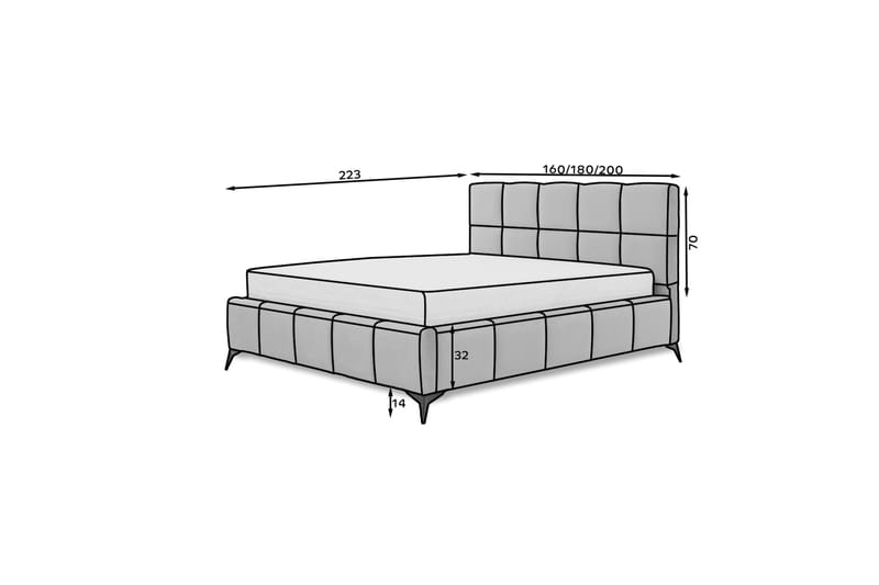 Kamble Sengeramme med Oppbevaring 160x200 cm - Beige - Møbler - Senger - Senger med oppbevaring