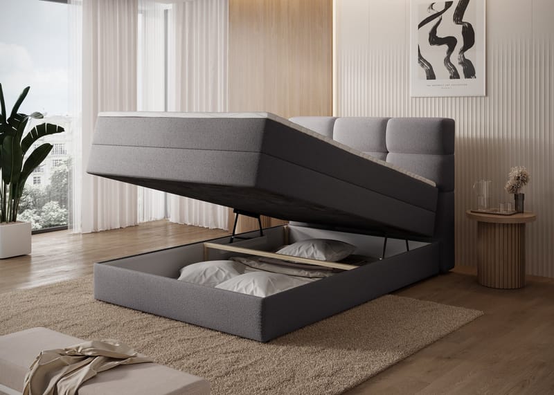 Kasped sengesett kontinentalseng med oppbevaring 140x200 cm - Paolli 04 - Møbler - Senger - Kontinentalsenger