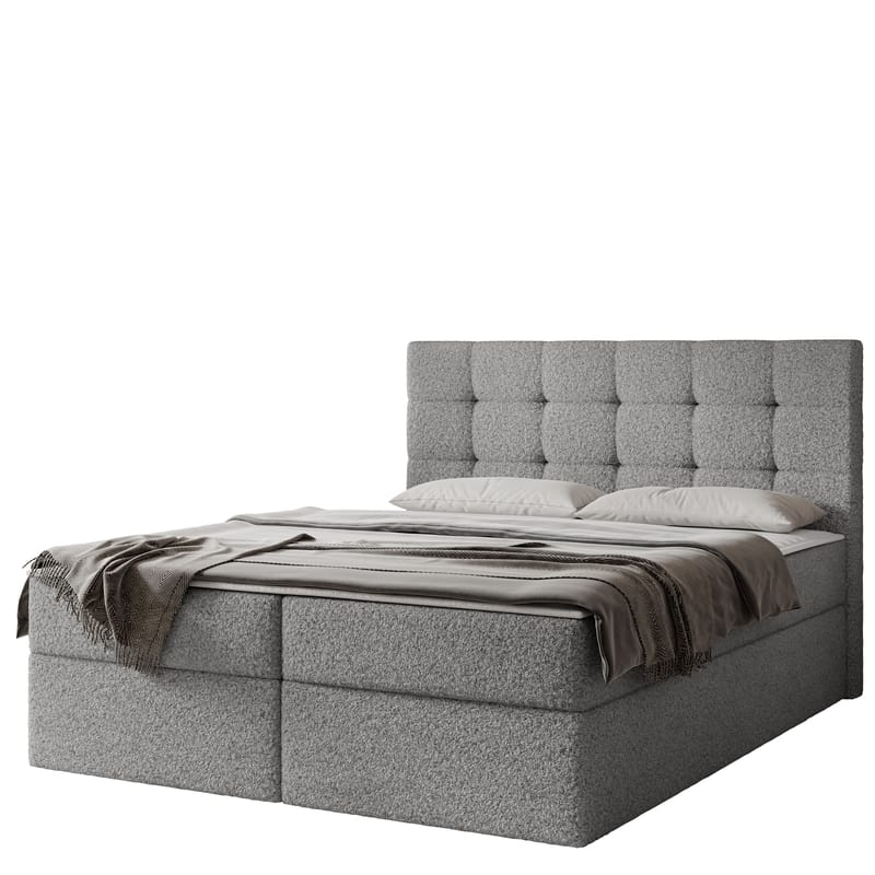 Kleiv kontinentalseng med oppbevaring 140x200 cm, grå