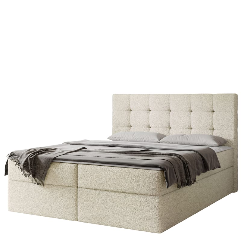 Kleiv kontinentalseng med oppbevaring 160x200 cm, beige