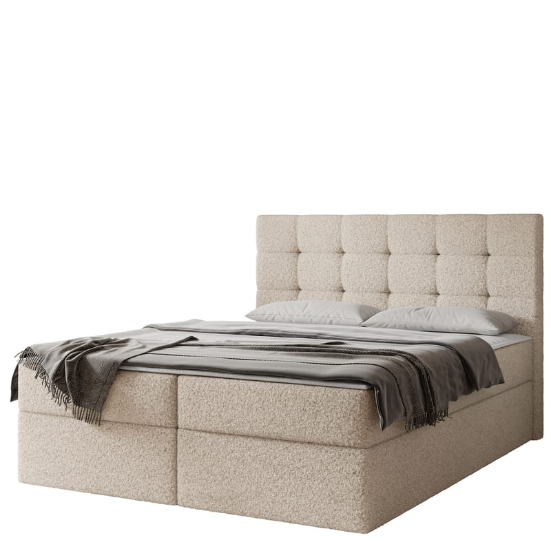 Kleiv kontinentalseng med oppbevaring 160x200 cm, beige