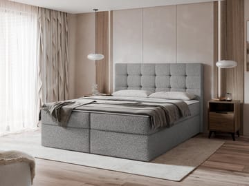 Kleiv kontinentalseng med oppbevaring 160x200 cm - grå - Møbler - Senger - Kontinentalsenger