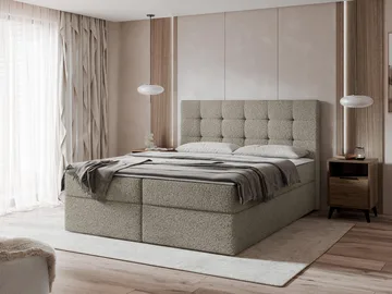 Kleiv kontinentalseng med oppbevaring 160x200 cm - grå - Møbler - Senger - Kontinentalsenger