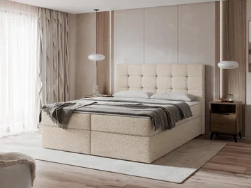 Kleiv kontinentalseng med oppbevaring 180x200 cm - beige - Møbler - Senger - Kontinentalsenger