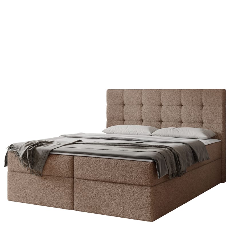 Kleiv kontinentalseng med oppbevaring 180x200 cm, brun