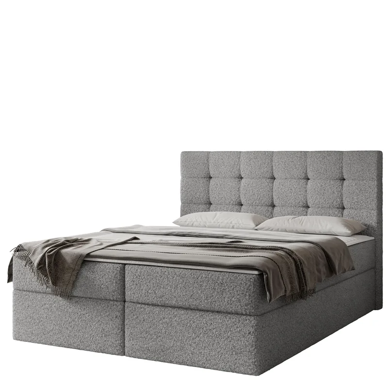 Kleiv kontinentalseng med oppbevaring 180x200 cm, grå
