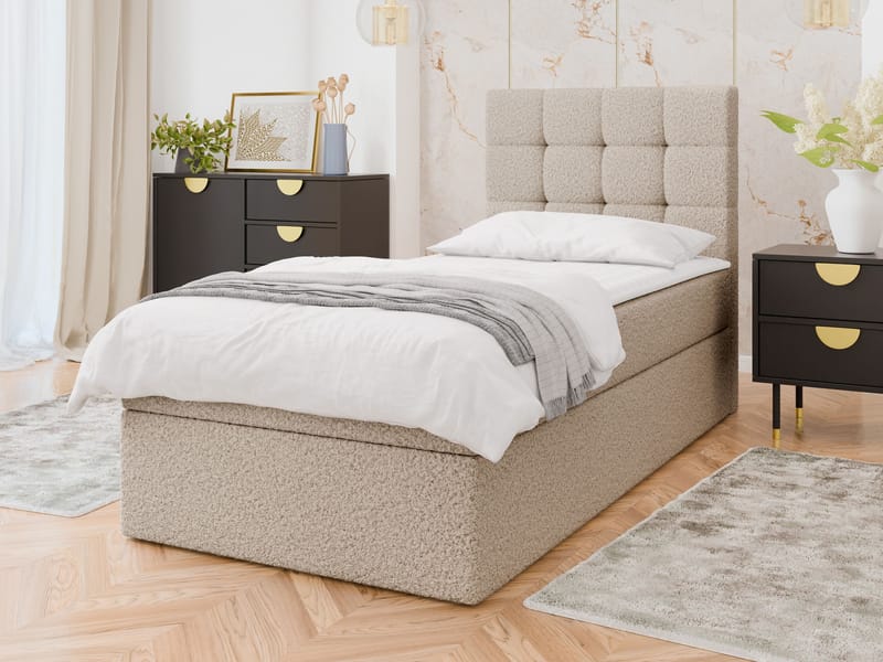 Kleiv kontinentalseng med oppbevaring 90x200 cm - beige - Møbler - Senger - Kontinentalsenger