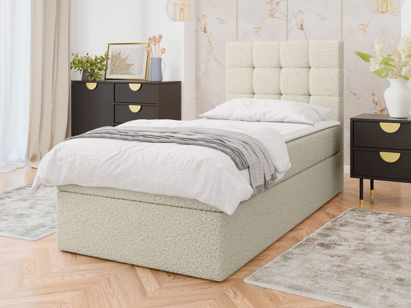 Kleiv kontinentalseng med oppbevaring 90x200 cm - beige - Møbler - Senger - Kontinentalsenger