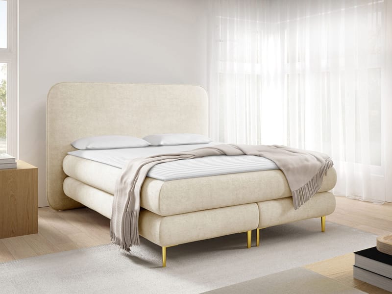 Komplett kontinentalseng AMARETTO Nazar 225.01 140 x 200 cm - lys beige - Møbler - Senger - Kontinentalsenger