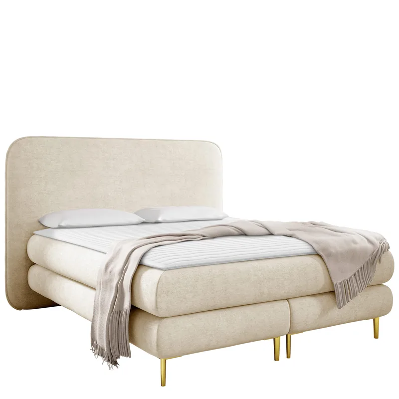 Komplett kontinentalseng AMARETTO Nazar 225.01 160 x 200 cm - lys beige - Møbler - Senger - Kontinentalsenger