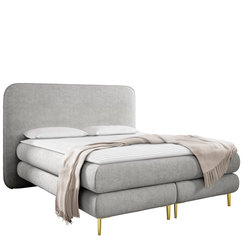 Komplett kontinentalseng AMARETTO Nazar 225.05 140 x 200 cm - lysegrå - Møbler - Senger - Kontinentalsenger