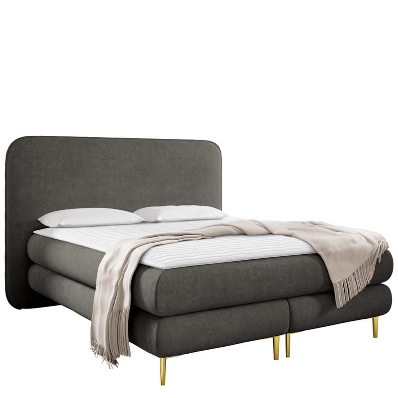 Komplett kontinentalseng AMARETTO Nazar 225.06 140 x 200 cm - mørkegrå - Møbler - Senger - Kontinentalsenger