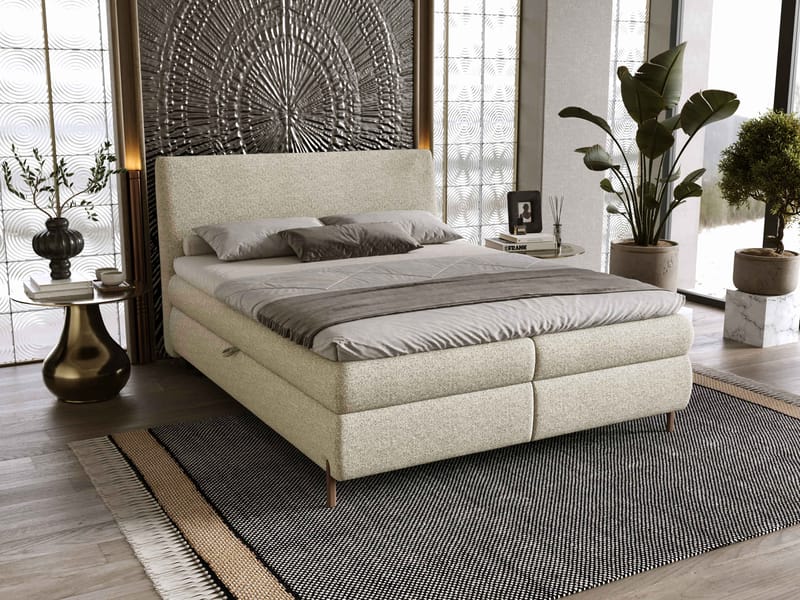 Komplett kontinentalseng EVIA Adventure 06 180 x 200 cm - beige - Møbler - Senger - Kontinentalsenger