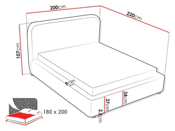 Komplett kontinentalseng EVIA Adventure 80 180 x 200 cm - lysegrå - Møbler - Senger - Kontinentalsenger