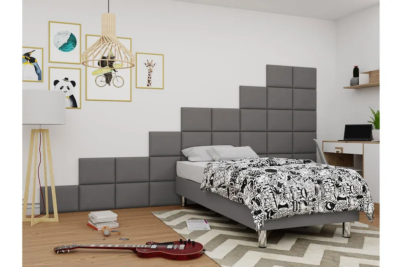 Adeliza Kontinentalseng 120x200 cm+Panel 40 cm, Grå