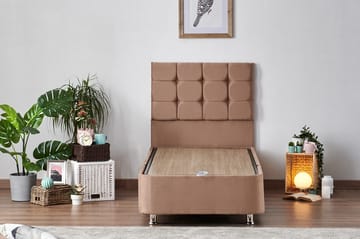 Adilen Kontinentalseng 100x200 cm - Lysebrun - Møbler - Senger - Senger med oppbevaring