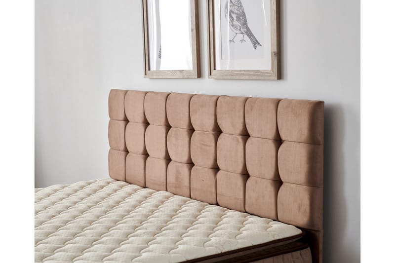 Adilen Kontinentalseng 80x180 cm - Lysebrun - Møbler - Senger - Senger med oppbevaring