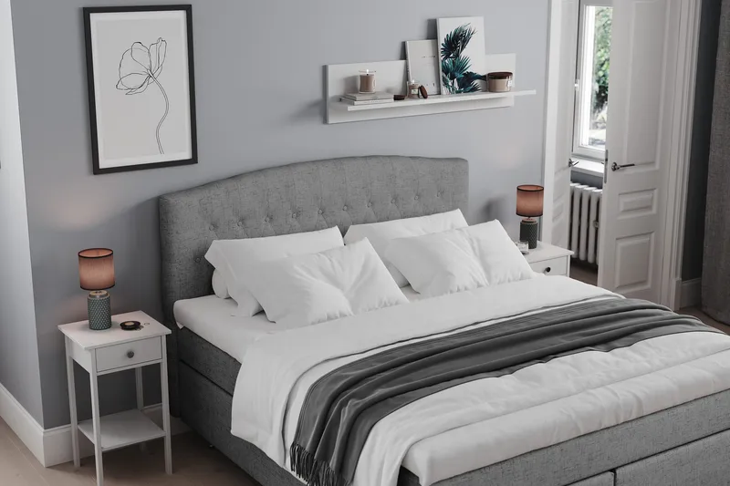 Belda Sengepakke 160x200 Fast/Medium - Grå - Møbler - Senger - Kontinentalsenger