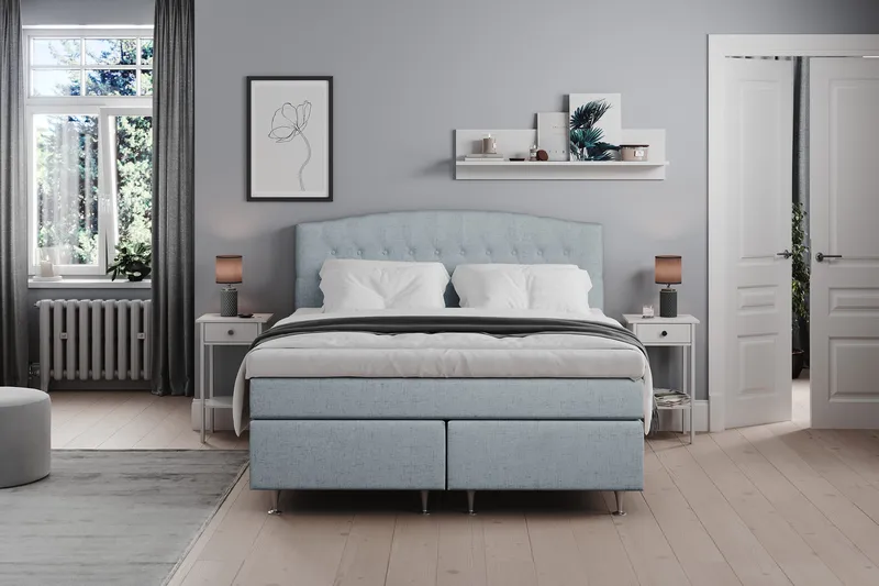 Belda Sengepakke 160x200 Fast/Medium - Lyseblå - Møbler - Senger - Kontinentalsenger