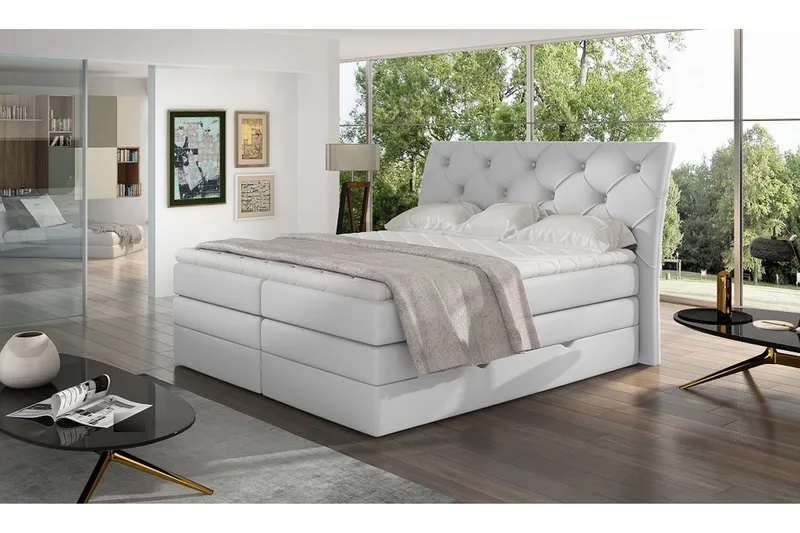 Bellamir Sengepakke 140x200 cm, Lær/Hvit