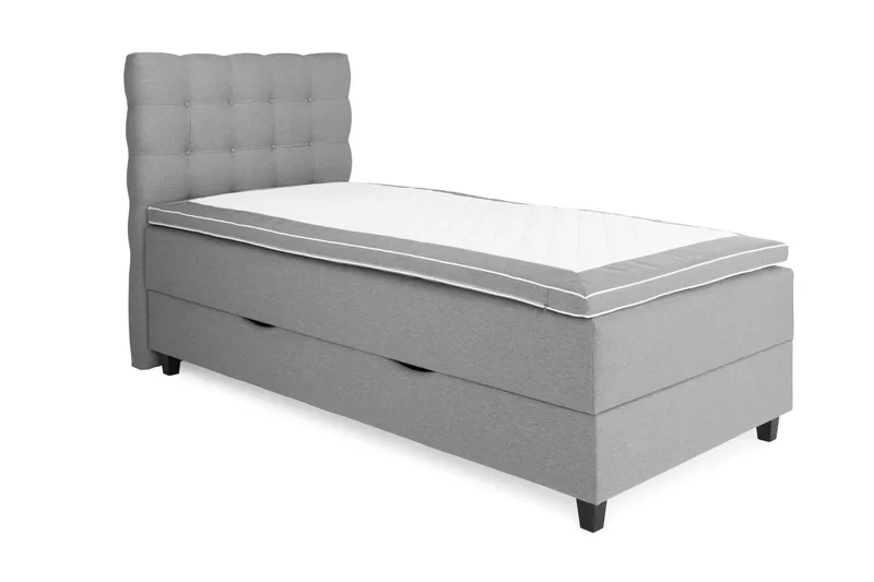 Komplett Sengepakke Boxford Seng med Oppbevaring 105x200 - Lysgrå - Møbler - Senger - Enkeltsenger