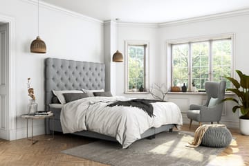 Komplett Sengepakke Boxford Seng med Oppbevaring 140x200 - Lysgrå - Møbler - Senger - Enkeltsenger