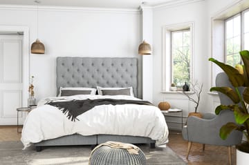 Komplett Sengepakke Boxford Seng med Oppbevaring 160x200 - Lysgrå - Møbler - Senger - Enkeltsenger