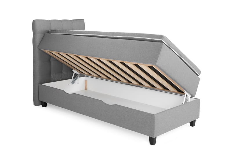 Komplett Sengepakke Boxford Seng med Oppbevaring 90x200 - Lysgrå - Møbler - Senger - Enkeltsenger