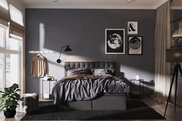 Boxy Box Bed 120x200 cm - Svart/Grå - Møbler - Senger - Senger med oppbevaring