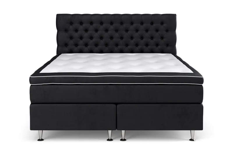 Komplett Sengepakke Celine 160x200 cm, Svart/Fløyel