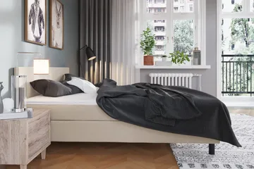 Charm Komplett Sengpakke 180x200 cm med sengegavl - Beige - Møbler - Senger - Enkeltsenger