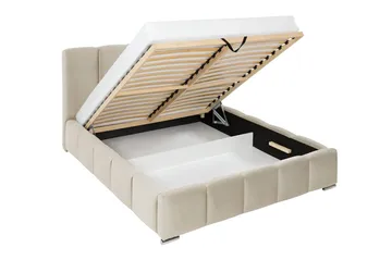 Cleaton sengeramme 180x200 cm med oppbevaring, HVILA skummadrass og overmadrass i polyesterskum med vaskbart trekk - Grå/hvit - Møbler - Senger - Komplett sengepakke