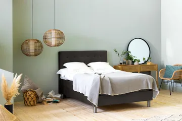 Ella Sengepakke 120x200cm Dypheftet - Mørkegrå / fløyel - Møbler - Senger - Enkeltsenger