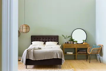 Ella Sengepakke 120x200cm Rutete Sengegavl - Brun / Fløyel - Møbler - Senger - Enkeltsenger