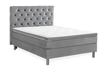 Ella Sengepakke 140x200cm Dypheftet Sengegavl - Lysegrå / Fløyel - Møbler - Senger - Kontinentalsenger