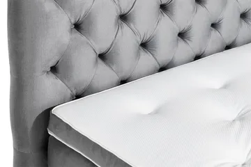 Ella Sengepakke 140x200cm Dypheftet Sengegavl - Lysegrå / Fløyel - Møbler - Senger - Kontinentalsenger